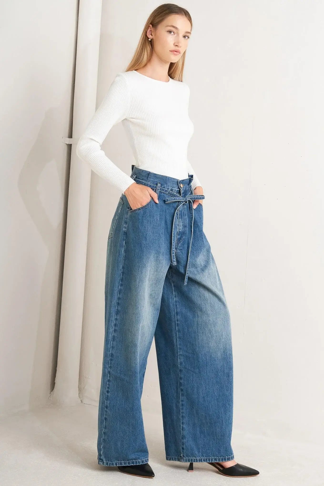 EVERYDAY CINCH DENIM PANTS - Flying Tomato - Flyclothing LLC