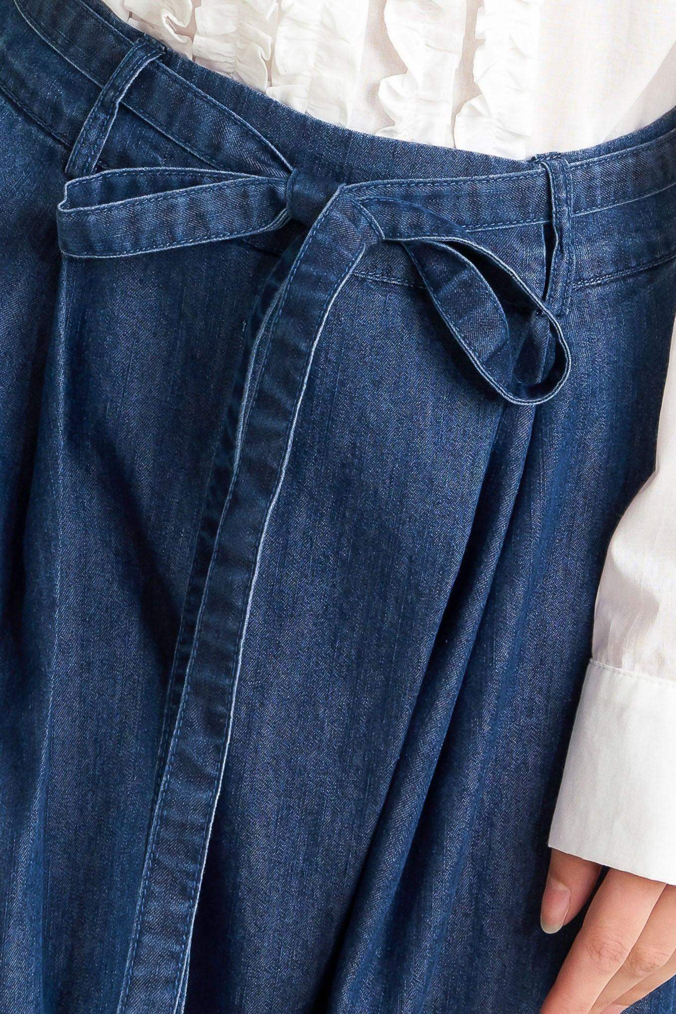 RELAXED TAILORED DENIM LOOSE FITTING PANTS - Flying Tomato - Flyclothing LLC