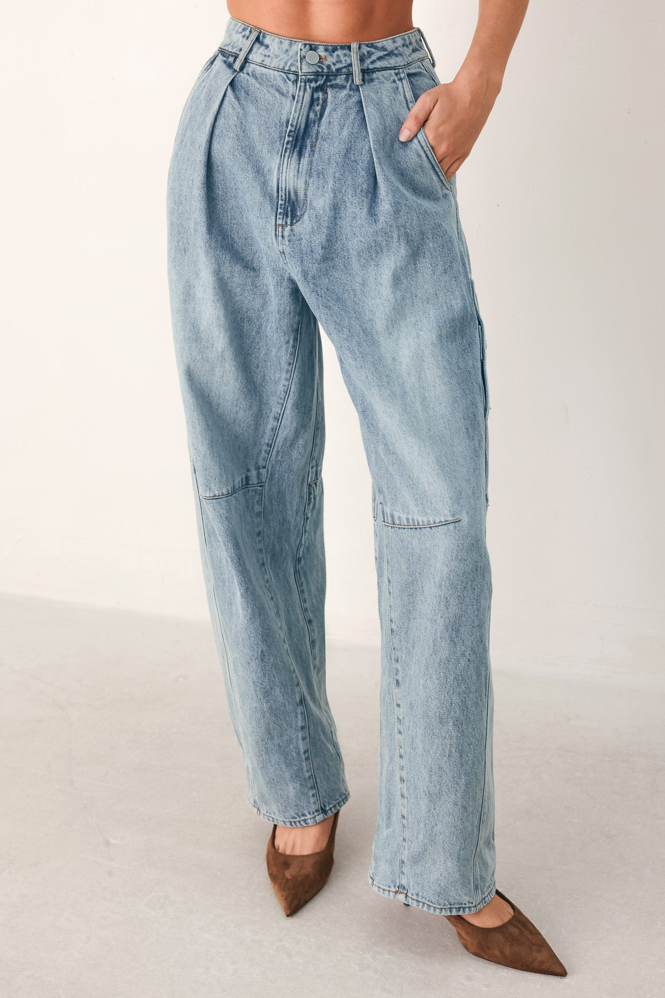 WEEKENDS IN THE CITY WASHED DENIM PANTS