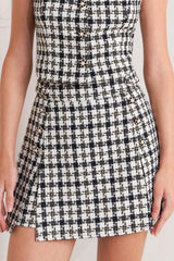 MONA CHECK TWEED SKORT - Flying Tomato - Flyclothing LLC