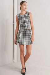 MONA CHECK TWEED SKORT - Flying Tomato - Flyclothing LLC