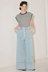 WEEKEND SOUNDTRACK DENIM PANTS - Flying Tomato - Flyclothing LLC