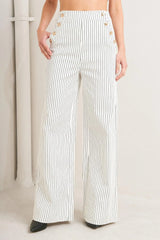 EFFORTLESS FORM STRIPE WOVEN PANTS - Flying Tomato - Flyclothing LLC