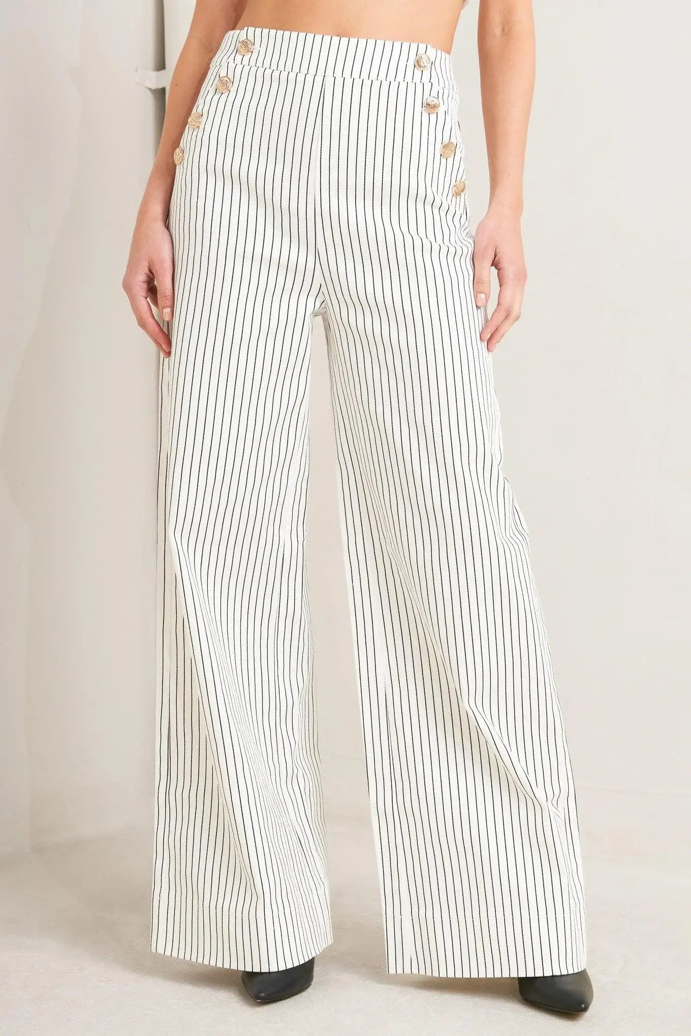 EFFORTLESS FORM STRIPE WOVEN PANTS - Flying Tomato - Flyclothing LLC
