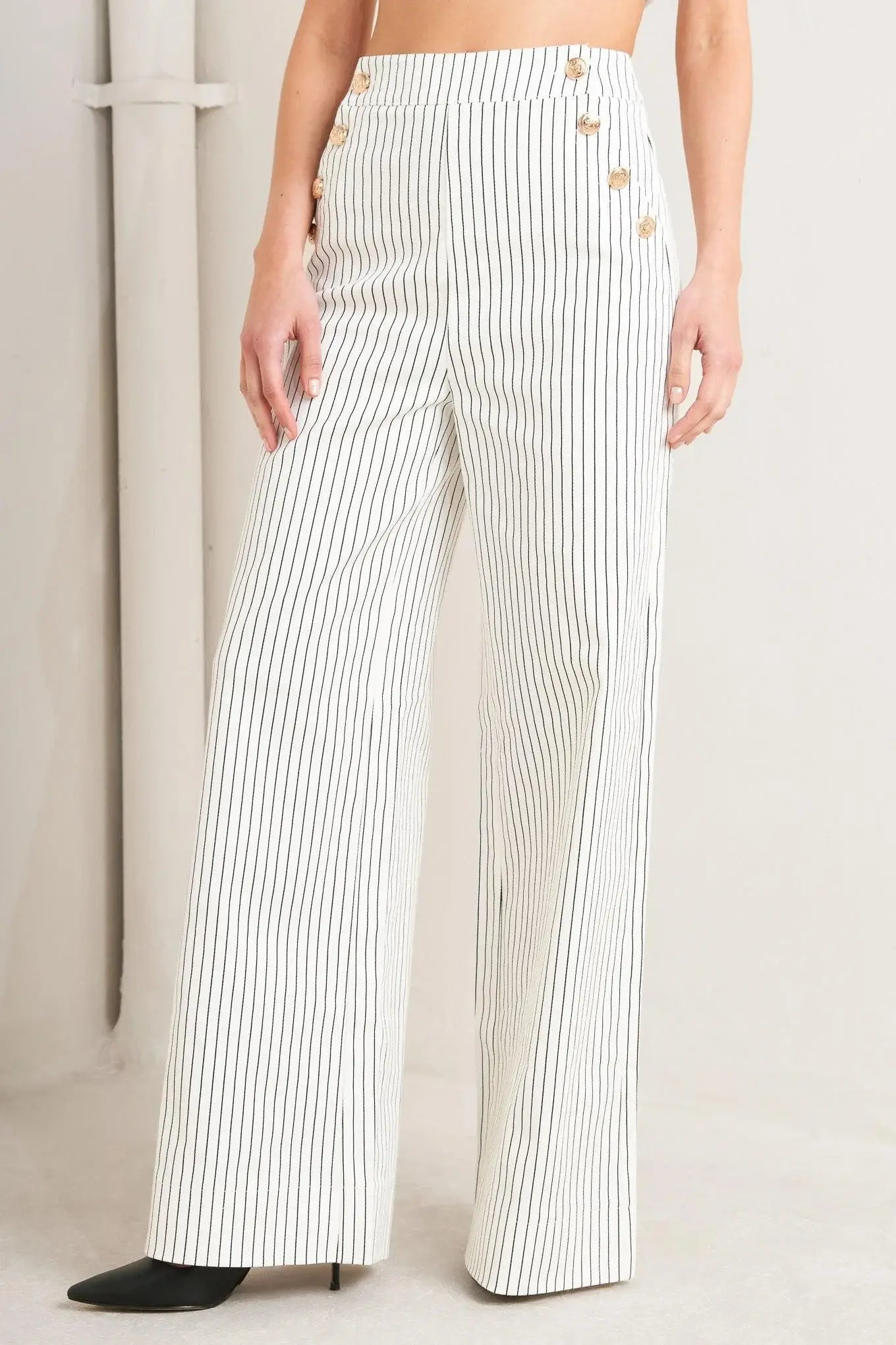 EFFORTLESS FORM STRIPE WOVEN PANTS - Flying Tomato - Flyclothing LLC