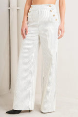 EFFORTLESS FORM STRIPE WOVEN PANTS - Flying Tomato - Flyclothing LLC