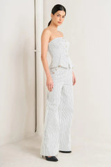 EFFORTLESS FORM STRIPE WOVEN PANTS - Flying Tomato - Flyclothing LLC