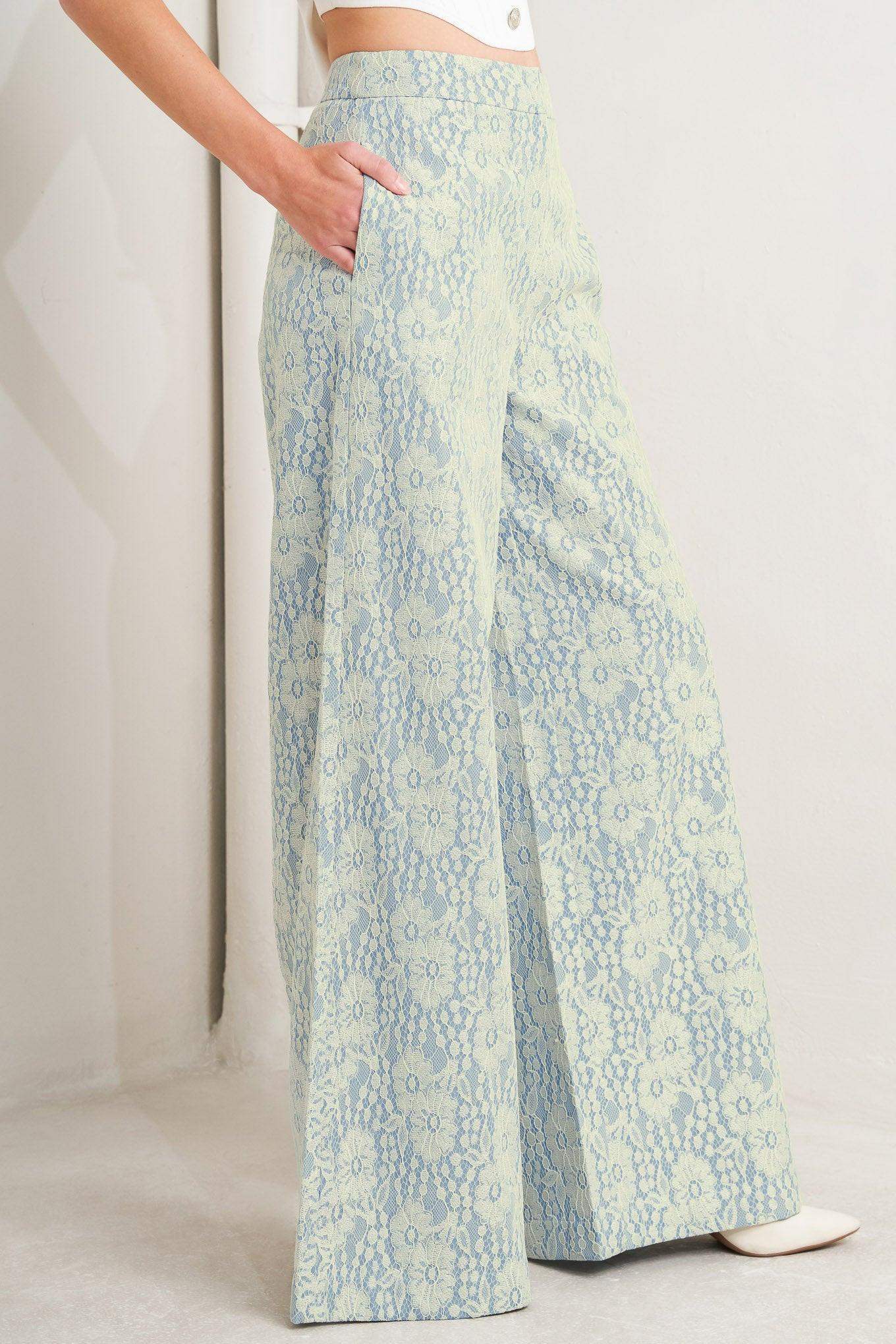 EASY ELEGANCE WOVEN LACE PANTS - Flying Tomato - Flyclothing LLC