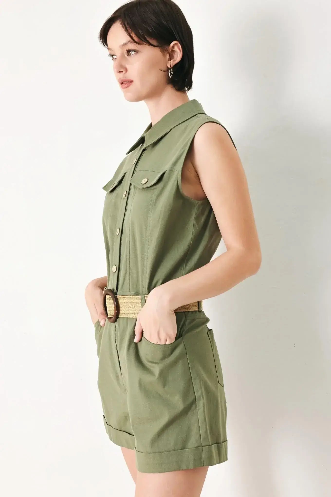 CUTIE EXPLORER WOVEN ROMPER - Flying Tomato - Flyclothing LLC