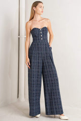 ELEGANT PARTY TWEED JUMPSUIT - Flying Tomato - Flyclothing LLC