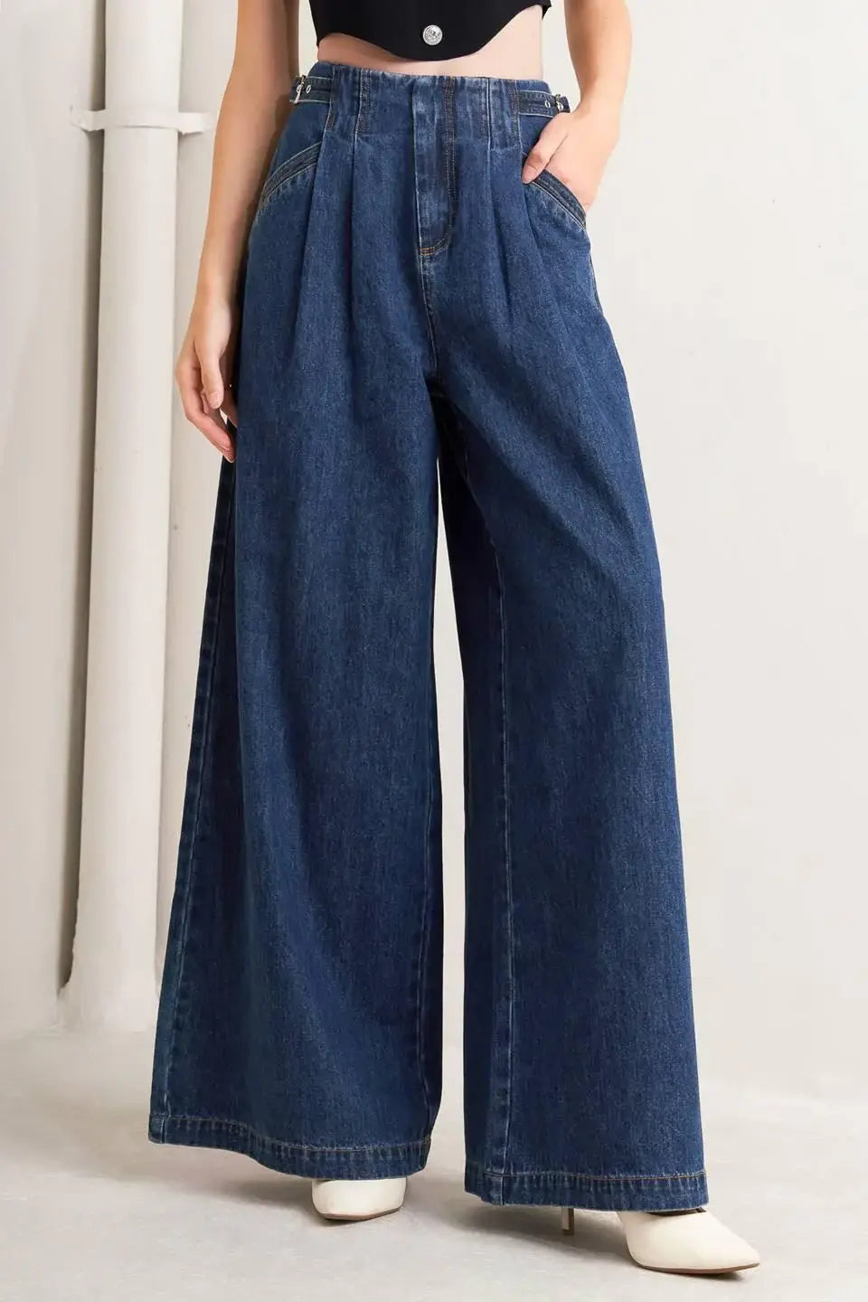 SHARP FEMININITY DENIM PANTS - Flying Tomato - Flyclothing LLC