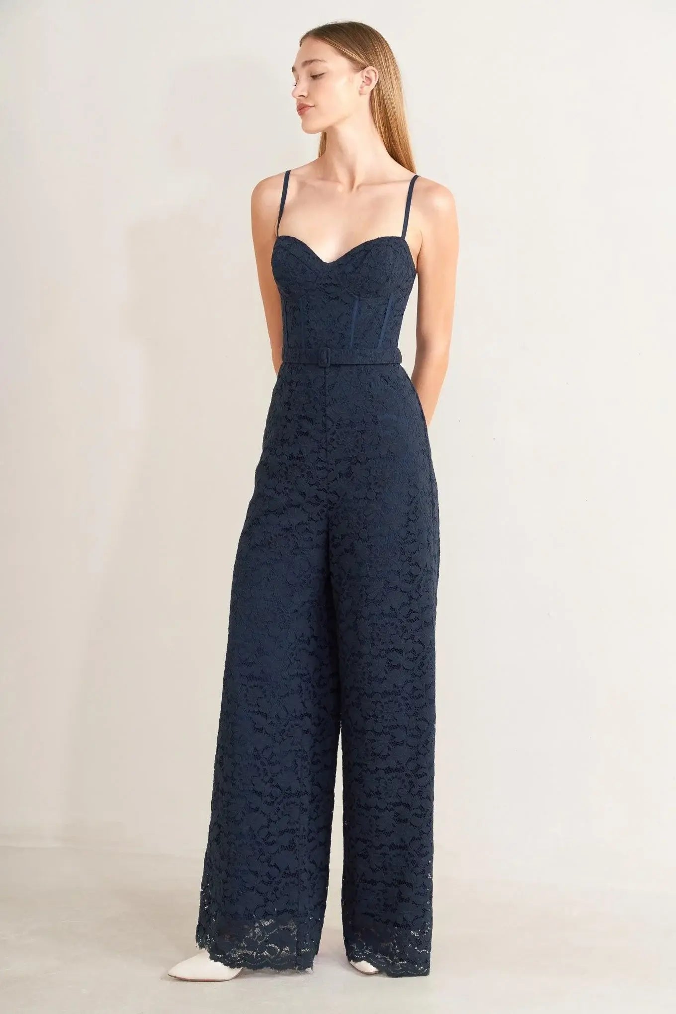 EVENING MUSE WOVEN LACE JUMPSUIT - Flying Tomato - Flyclothing LLC
