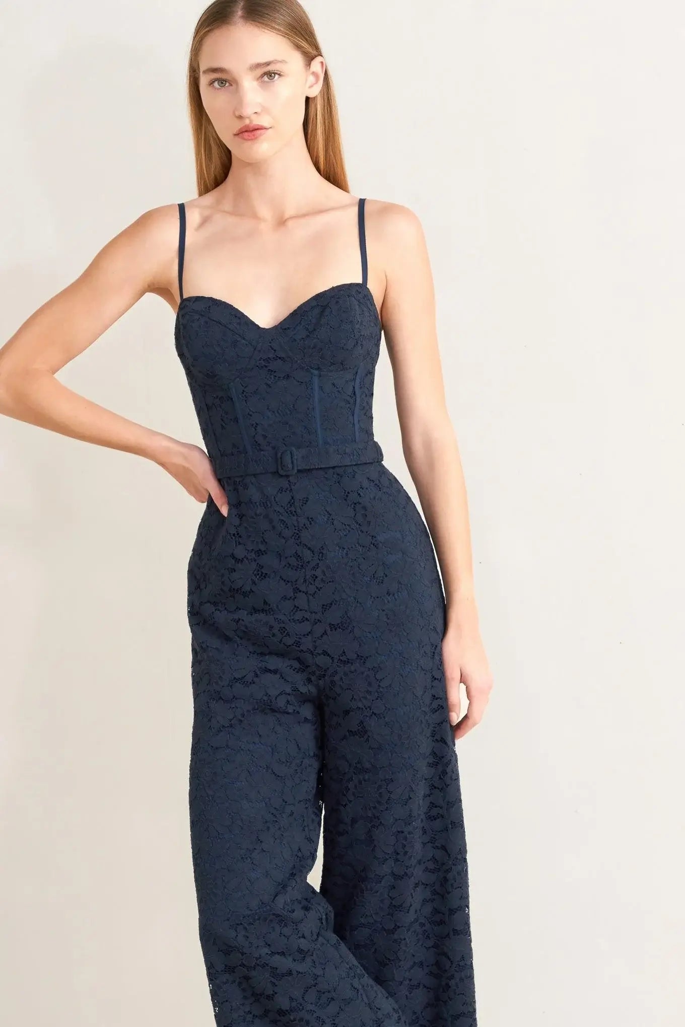 EVENING MUSE WOVEN LACE JUMPSUIT - Flying Tomato - Flyclothing LLC