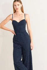 EVENING MUSE WOVEN LACE JUMPSUIT - Flying Tomato - Flyclothing LLC