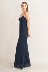 EVENING MUSE WOVEN LACE JUMPSUIT - Flying Tomato - Flyclothing LLC