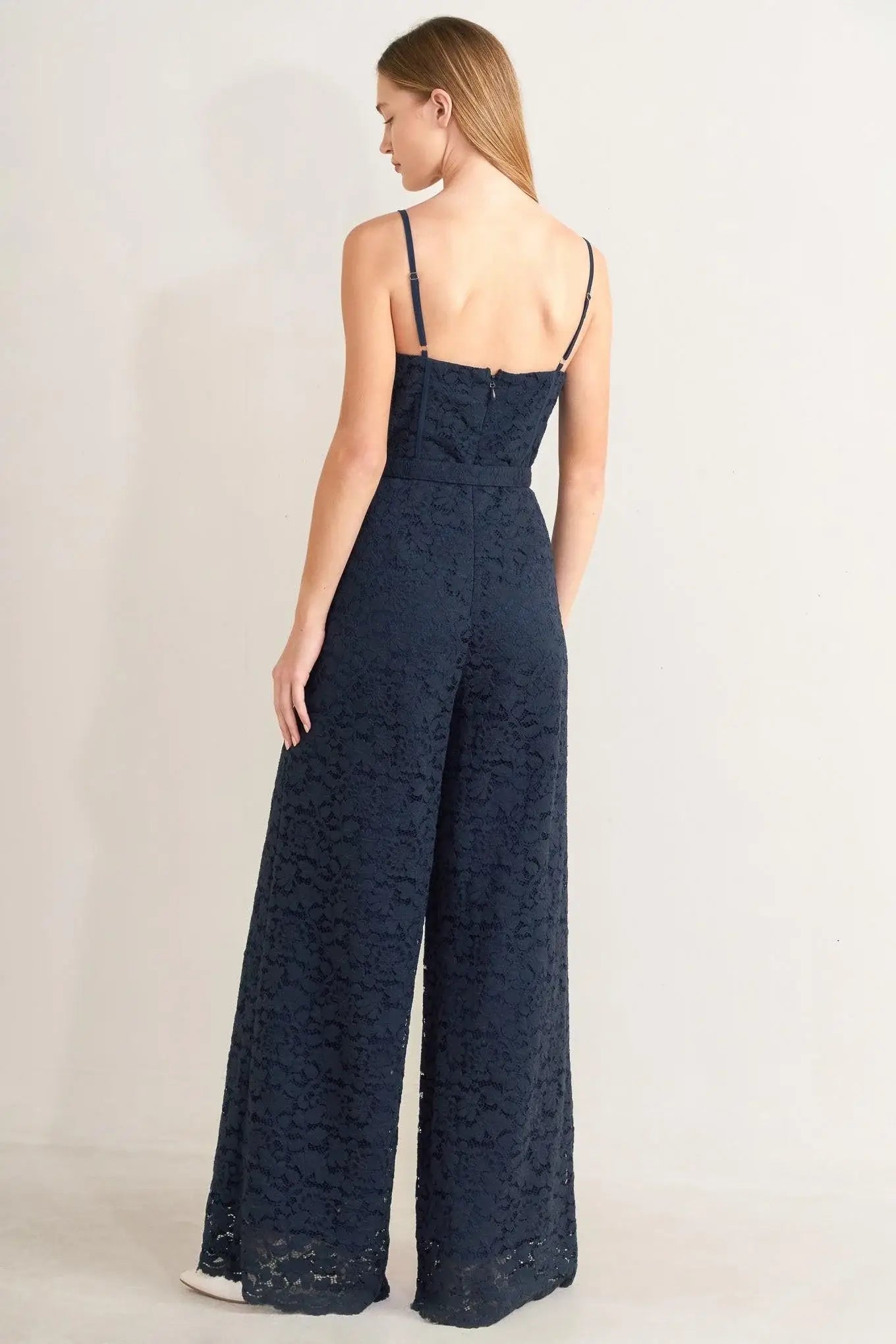 EVENING MUSE WOVEN LACE JUMPSUIT - Flying Tomato - Flyclothing LLC