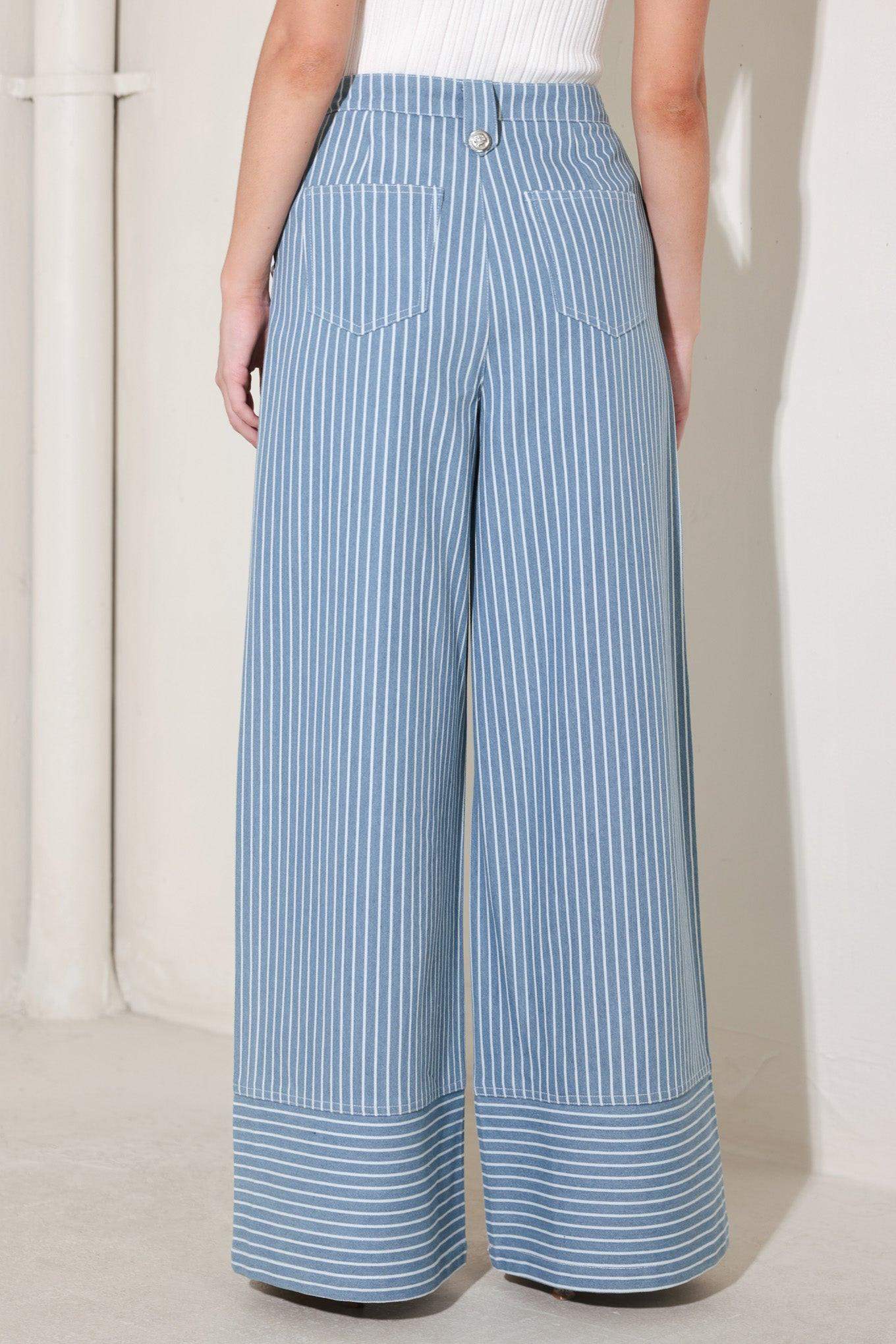 PINSTRIPE PRESTIGE WOVEN PANTS - Flying Tomato - Flyclothing LLC