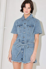 LAIDBACK LUXE DENIM ROMPER - Flying Tomato - Flyclothing LLC