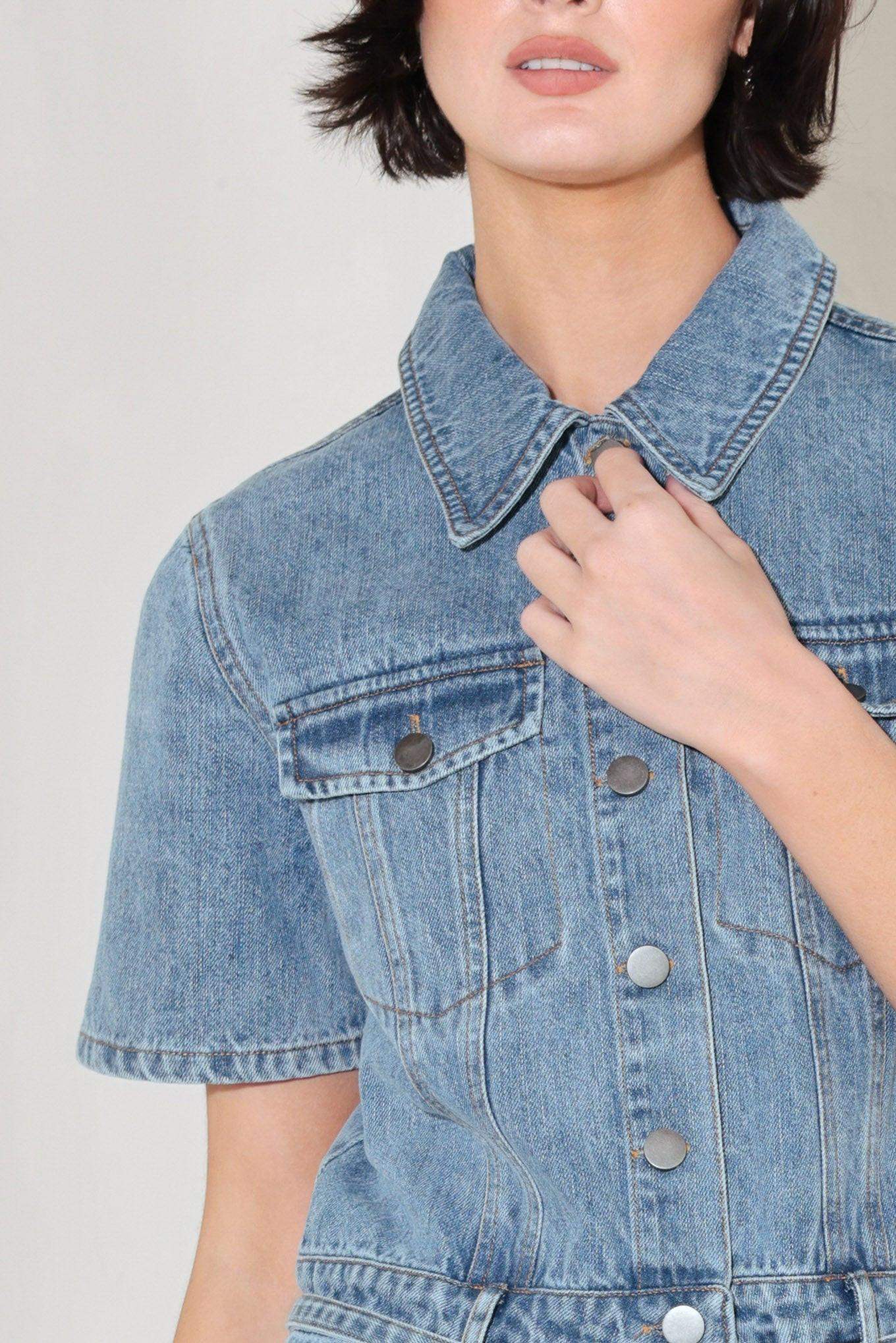 LAIDBACK LUXE DENIM ROMPER - Flying Tomato - Flyclothing LLC
