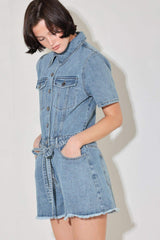 LAIDBACK LUXE DENIM ROMPER - Flying Tomato - Flyclothing LLC