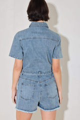 LAIDBACK LUXE DENIM ROMPER - Flying Tomato - Flyclothing LLC