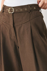 BROWN SUGAR STATEMENT WOVEN PANTS - Flying Tomato - Flyclothing LLC