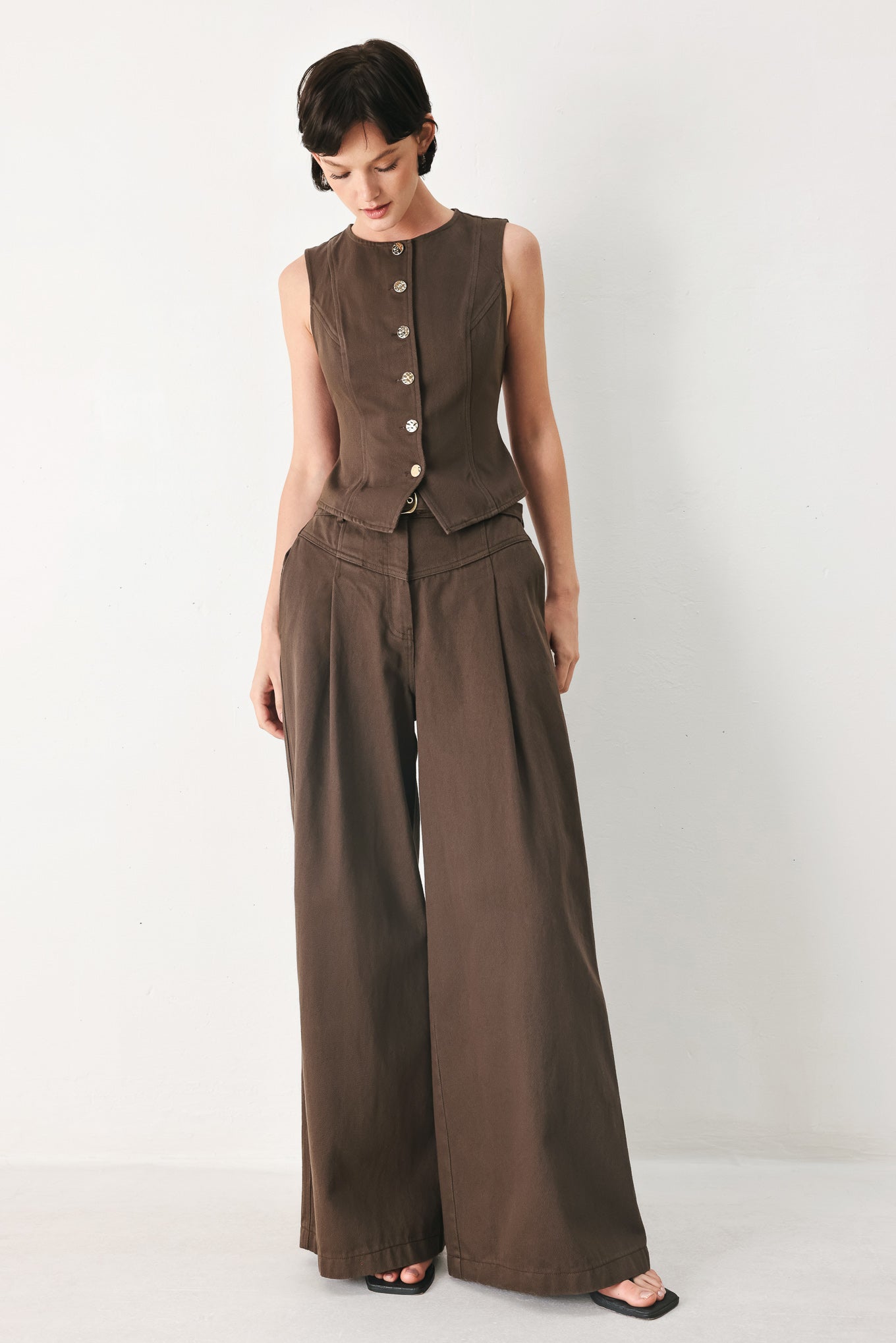 BROWN SUGAR STATEMENT WOVEN PANTS - Flying Tomato - Flyclothing LLC