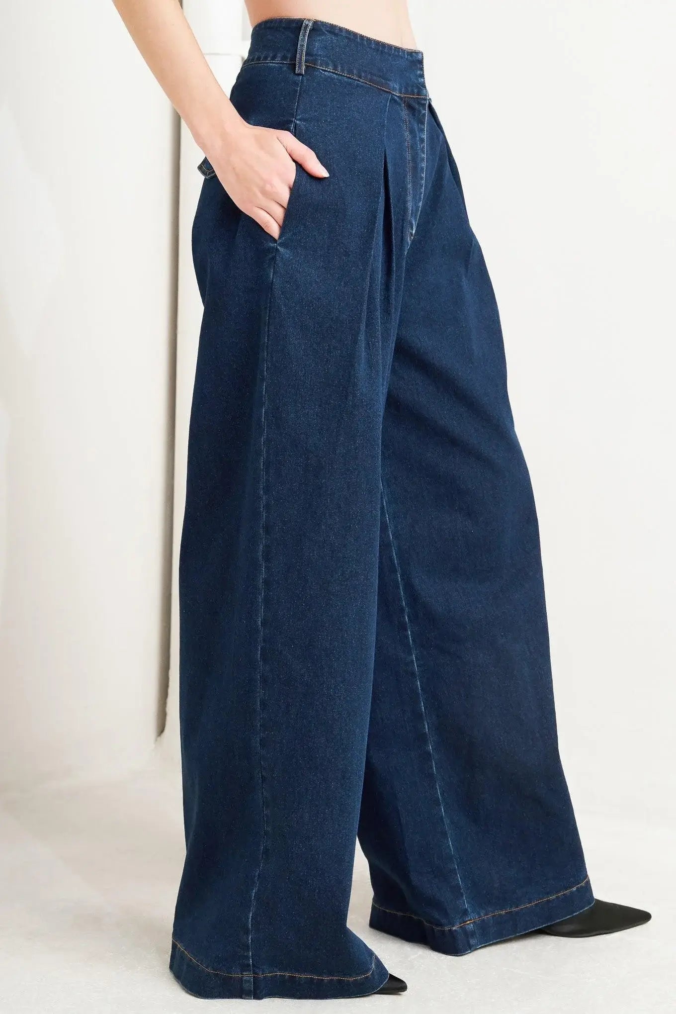 QUIET LUXE DENIM PANTS - Flying Tomato - Flyclothing LLC