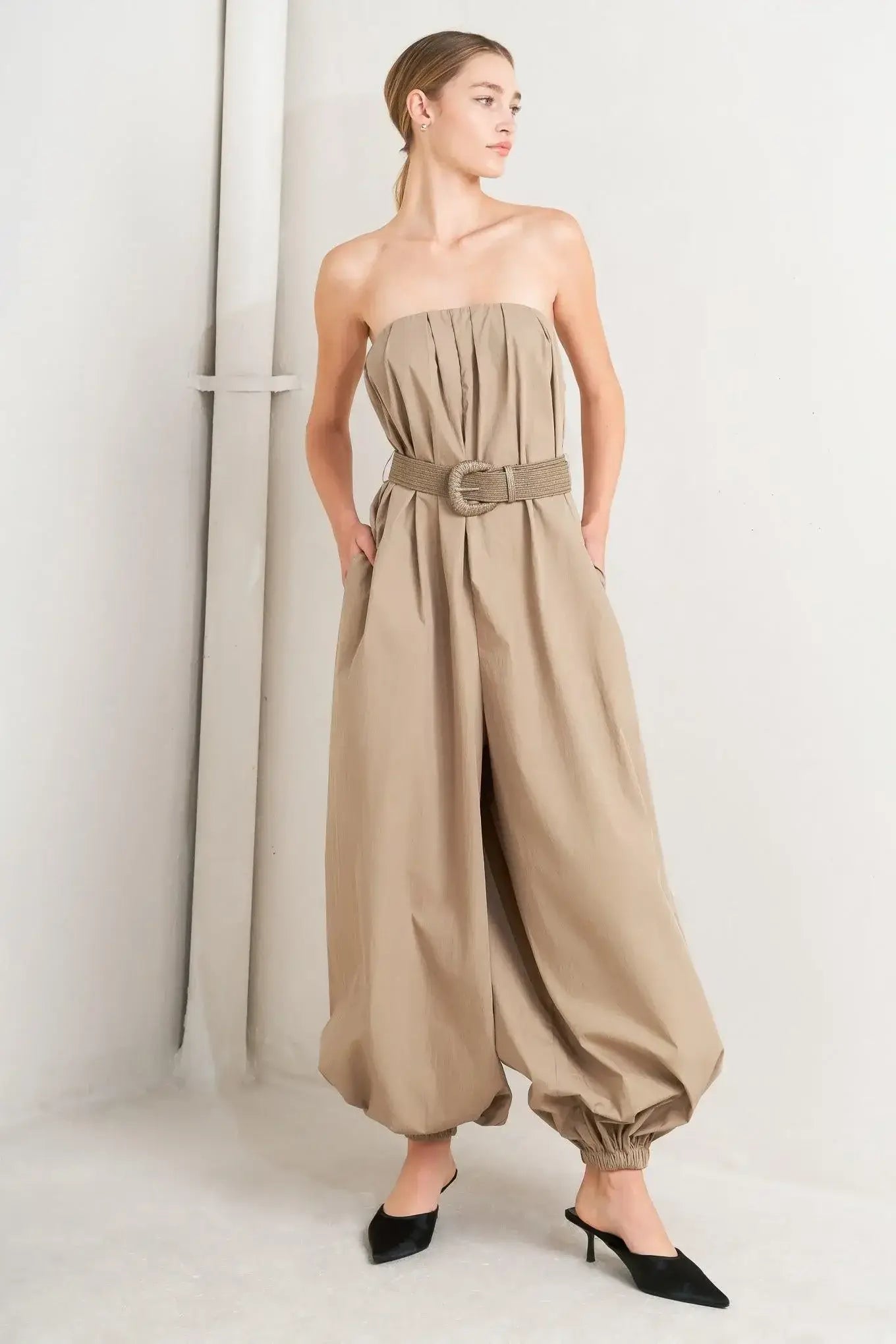QUIET SENSUALITY WOVEN JUMPSUIT - Flying Tomato - Flyclothing LLC