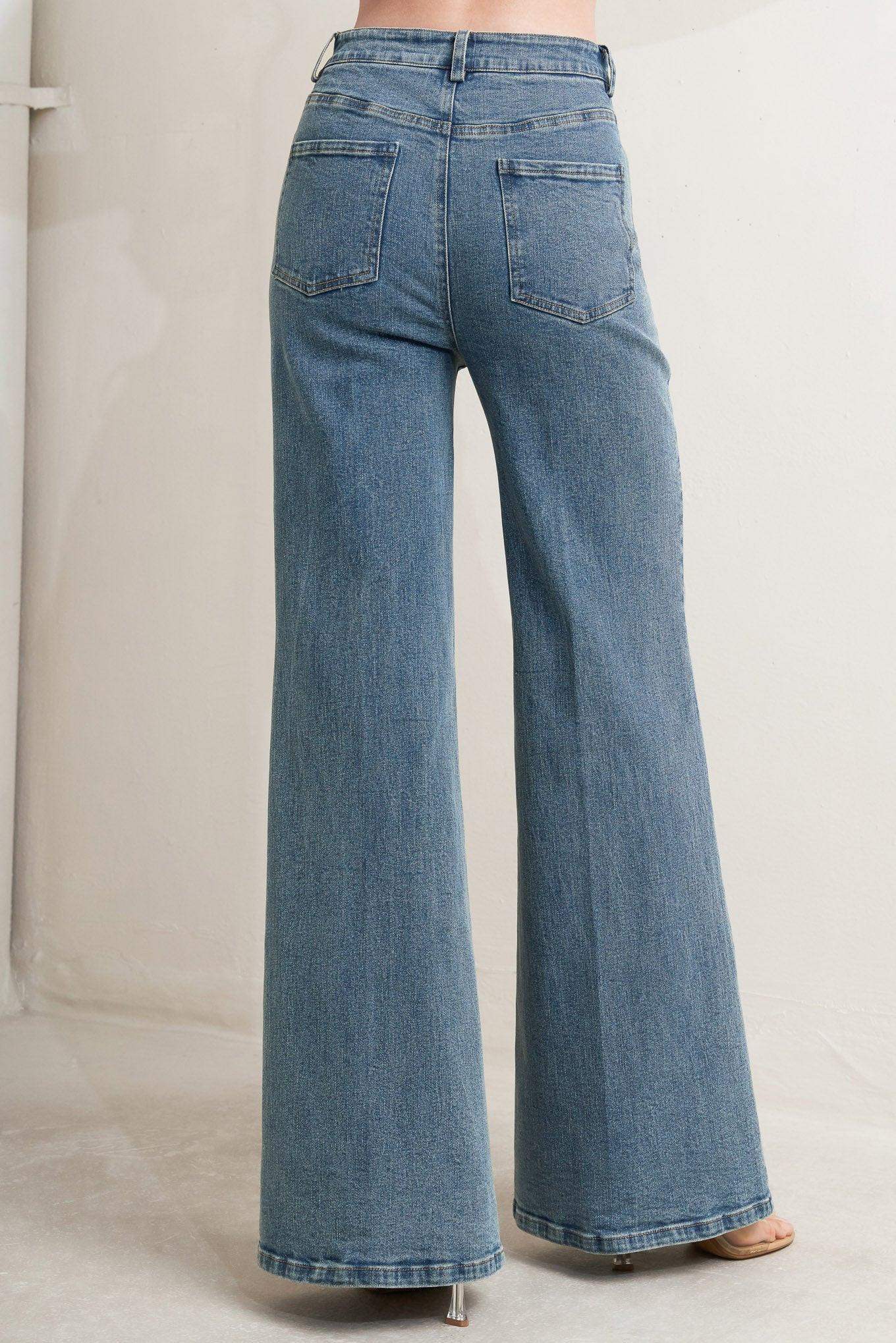 NO SECOND THOUGHT WASHED DENIM PANTS - Flying Tomato - Flyclothing LLC