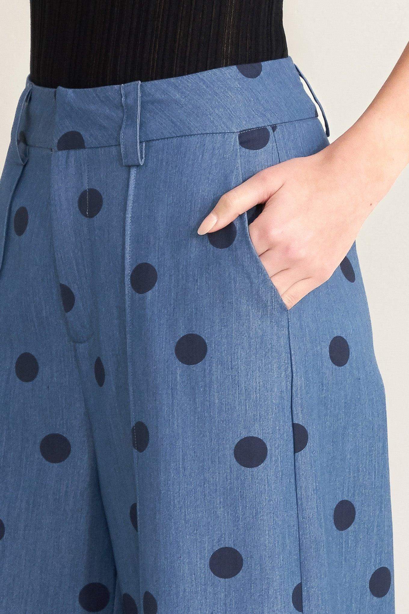 MIDNIGHT POLKA WOVEN PANTS - Flying Tomato - Flyclothing LLC