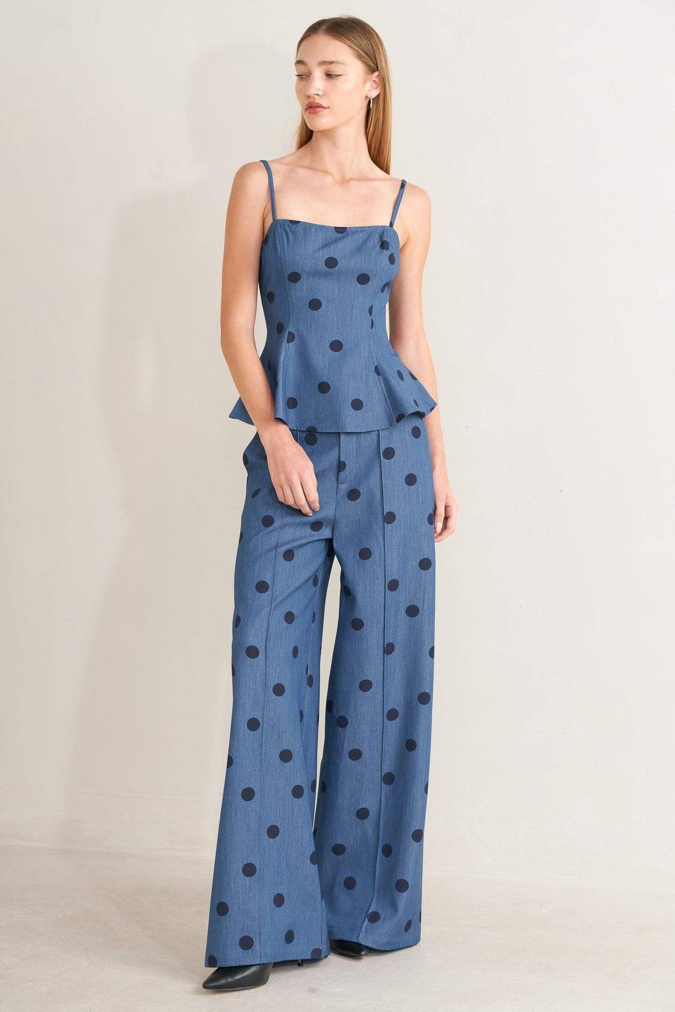 MIDNIGHT POLKA WOVEN PANTS - Flying Tomato - Flyclothing LLC