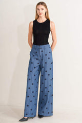 MIDNIGHT POLKA WOVEN PANTS - Flying Tomato - Flyclothing LLC
