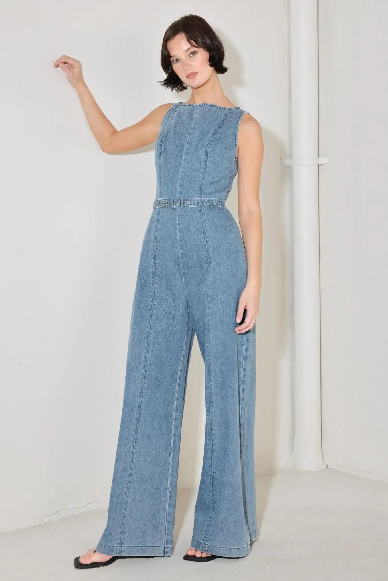 ELEVATED EDGE DENIM JUMPSUIT - Flying Tomato - Flyclothing LLC