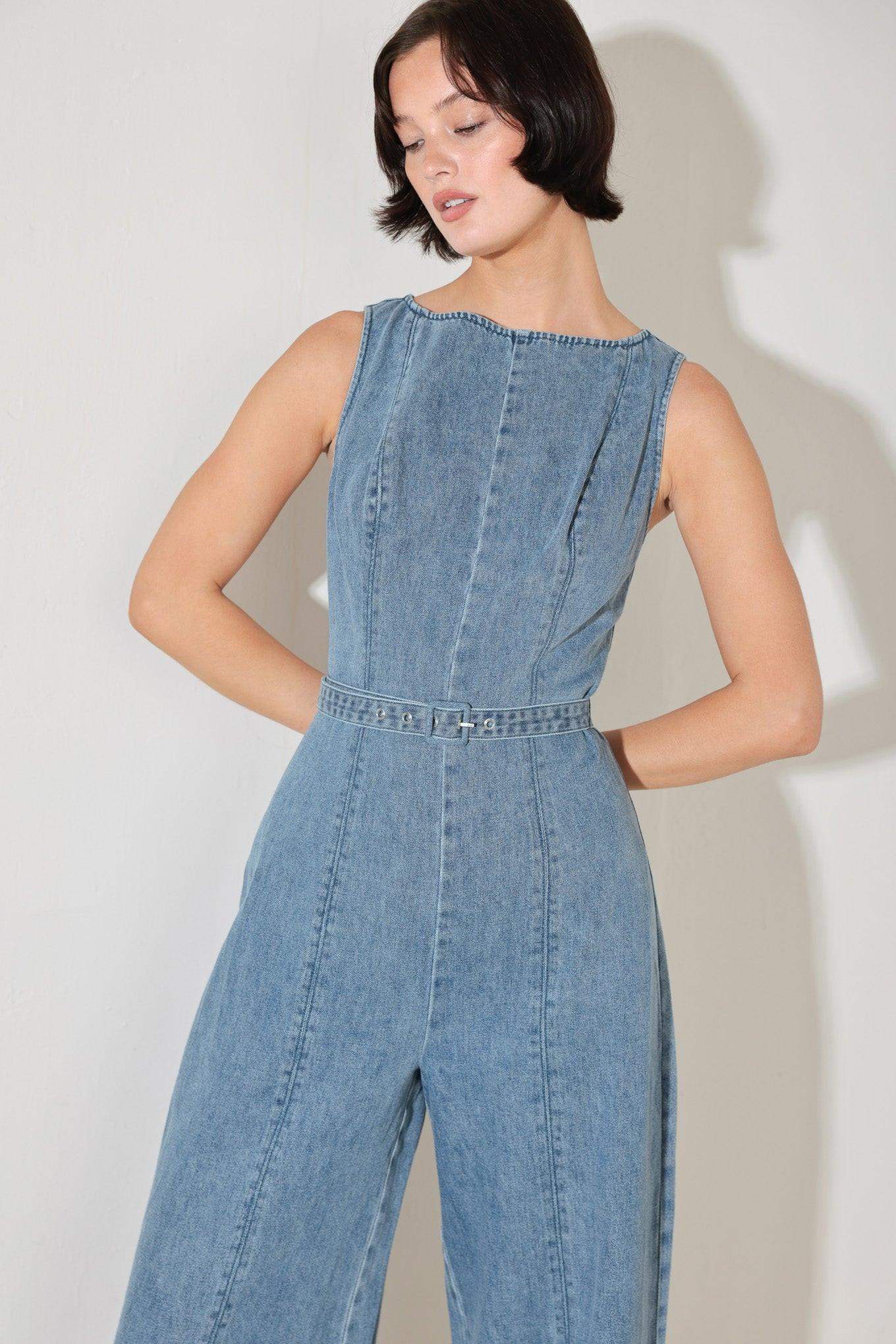 ELEVATED EDGE DENIM JUMPSUIT - Flying Tomato - Flyclothing LLC