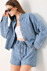 VINTAGE BANDANA DENIM SHORTS - Flying Tomato - Flyclothing LLC