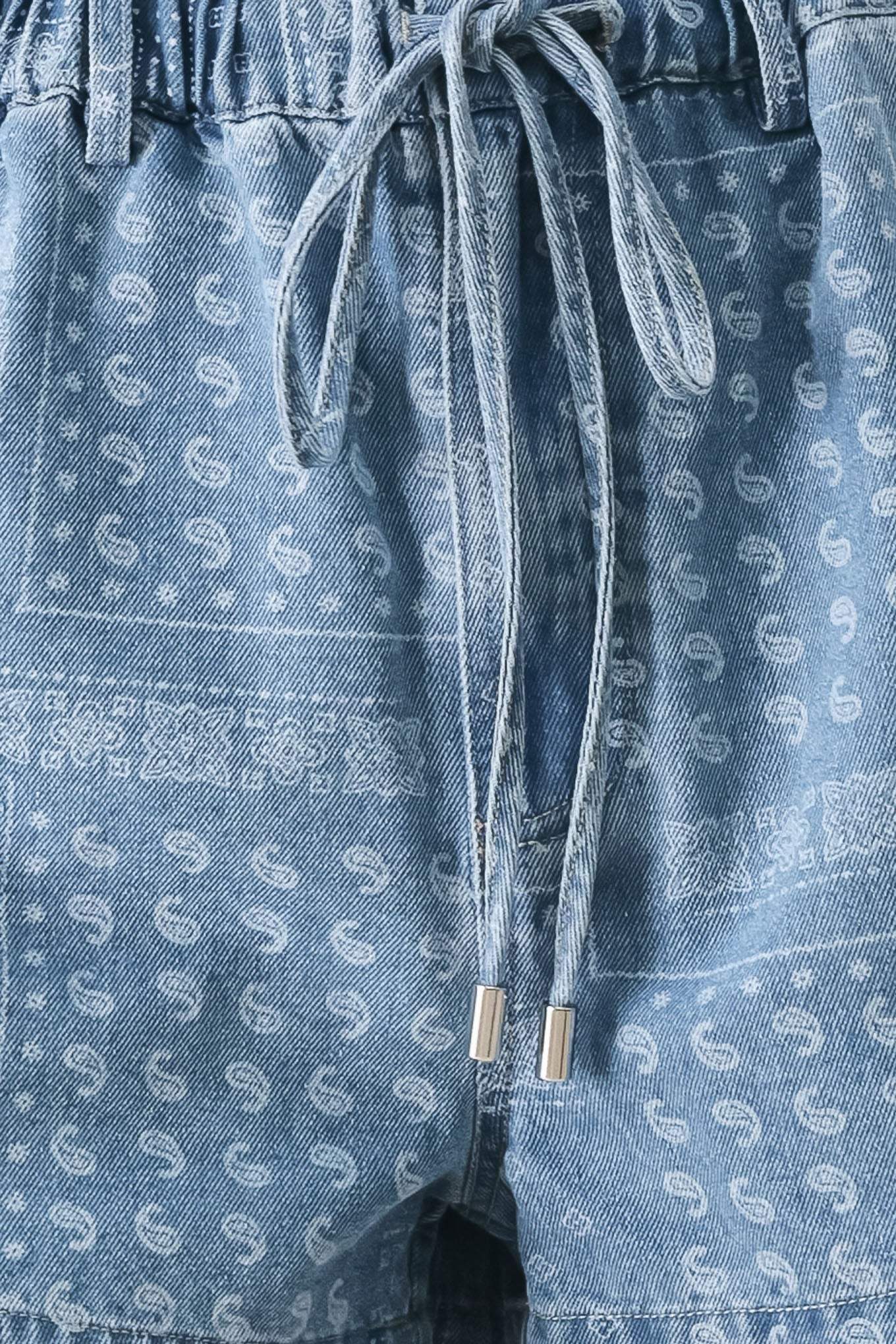 VINTAGE BANDANA DENIM SHORTS - Flying Tomato - Flyclothing LLC