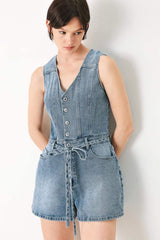 RELAXED CHIC DENIM ROMPER - Flying Tomato - Flyclothing LLC
