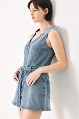 RELAXED CHIC DENIM ROMPER - Flying Tomato - Flyclothing LLC