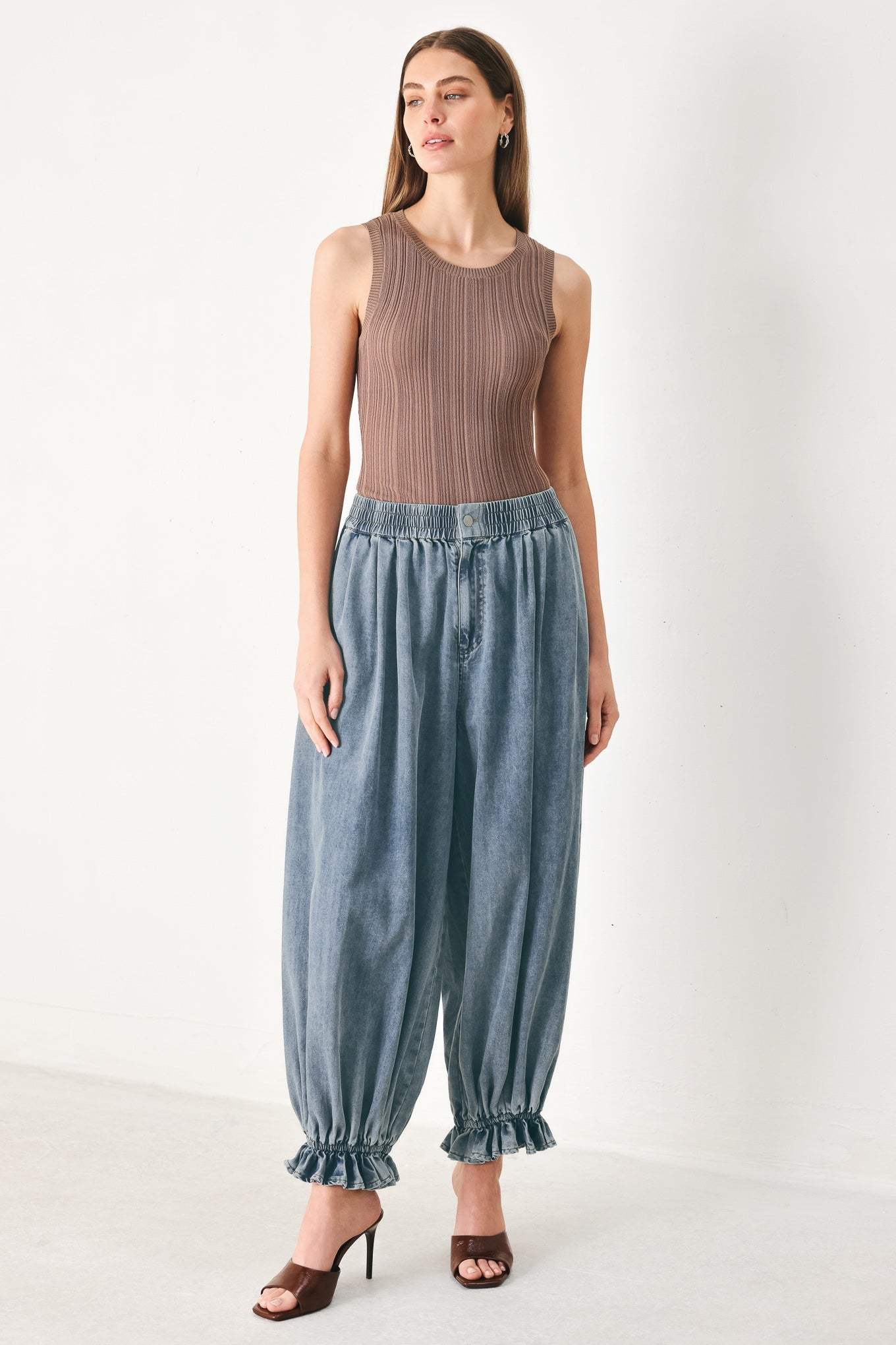 EASY VOLUME DENIM GENIE PANTS - Flying Tomato - Flyclothing LLC