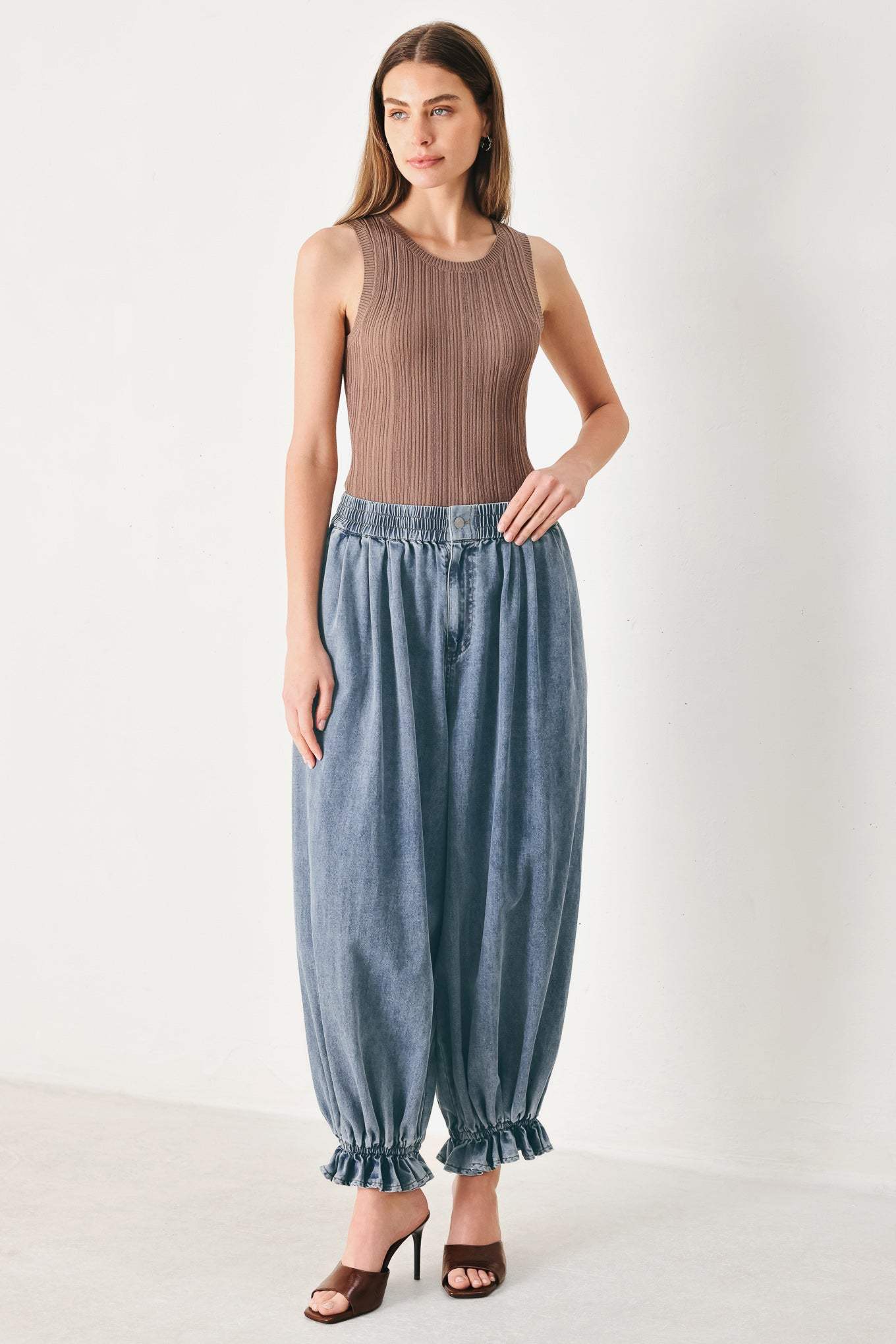 EASY VOLUME DENIM GENIE PANTS - Flying Tomato - Flyclothing LLC
