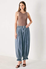 EASY VOLUME DENIM GENIE PANTS - Flying Tomato - Flyclothing LLC