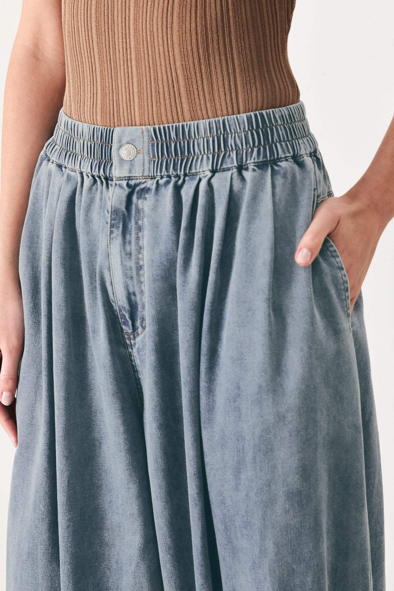 EASY VOLUME DENIM GENIE PANTS - Flying Tomato - Flyclothing LLC