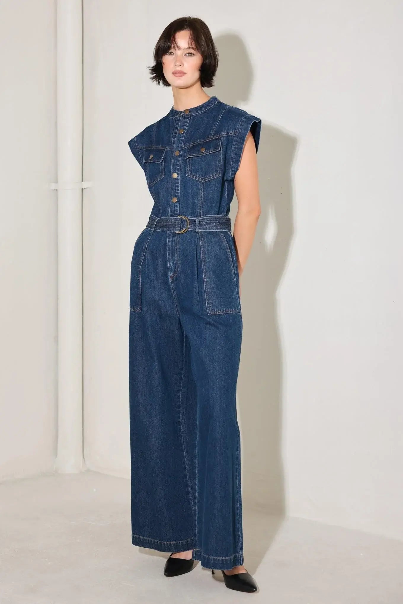 TRUE BLUE LOVE DENIM JUMPSUIT - Flying Tomato - Flyclothing LLC
