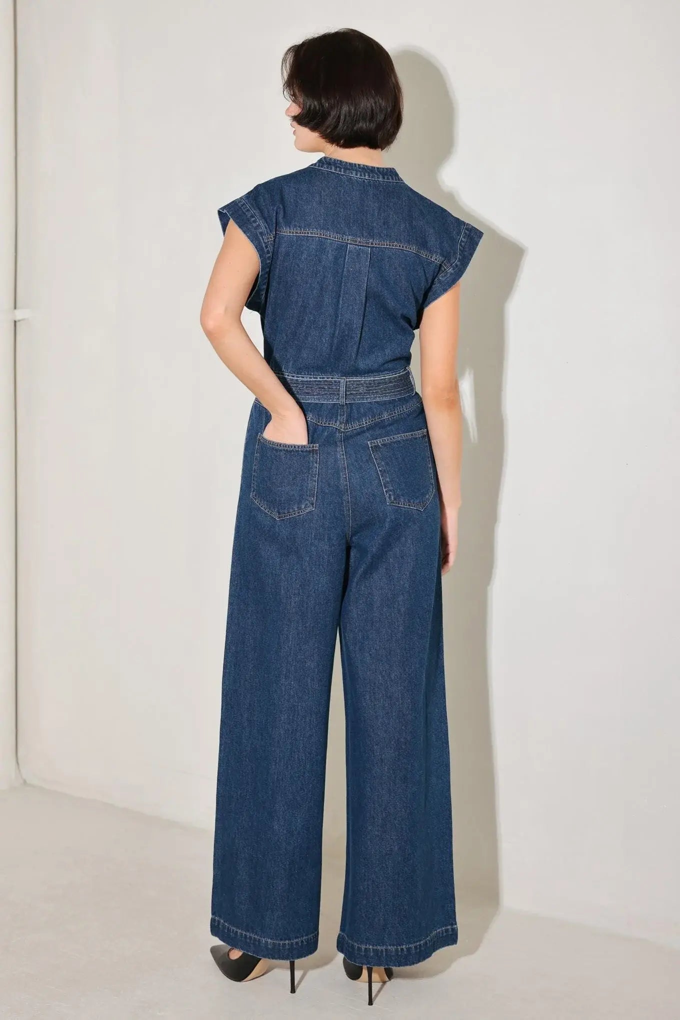 TRUE BLUE LOVE DENIM JUMPSUIT - Flying Tomato - Flyclothing LLC