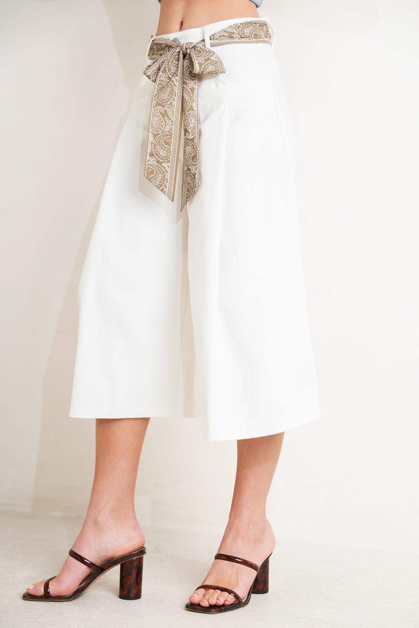 MARBELLA MOMENT WOVEN CULOTTE PANTS - Flying Tomato - Flyclothing LLC