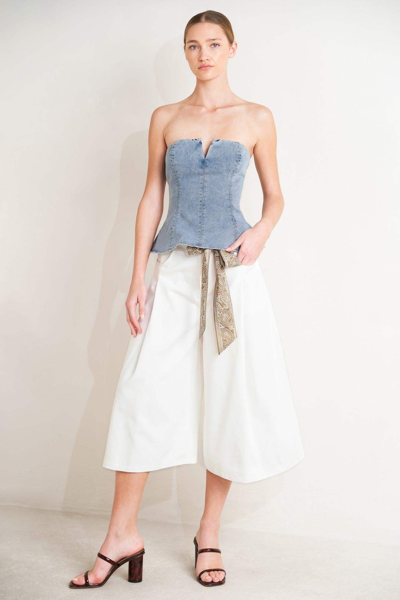 MARBELLA MOMENT WOVEN CULOTTE PANTS - Flying Tomato - Flyclothing LLC