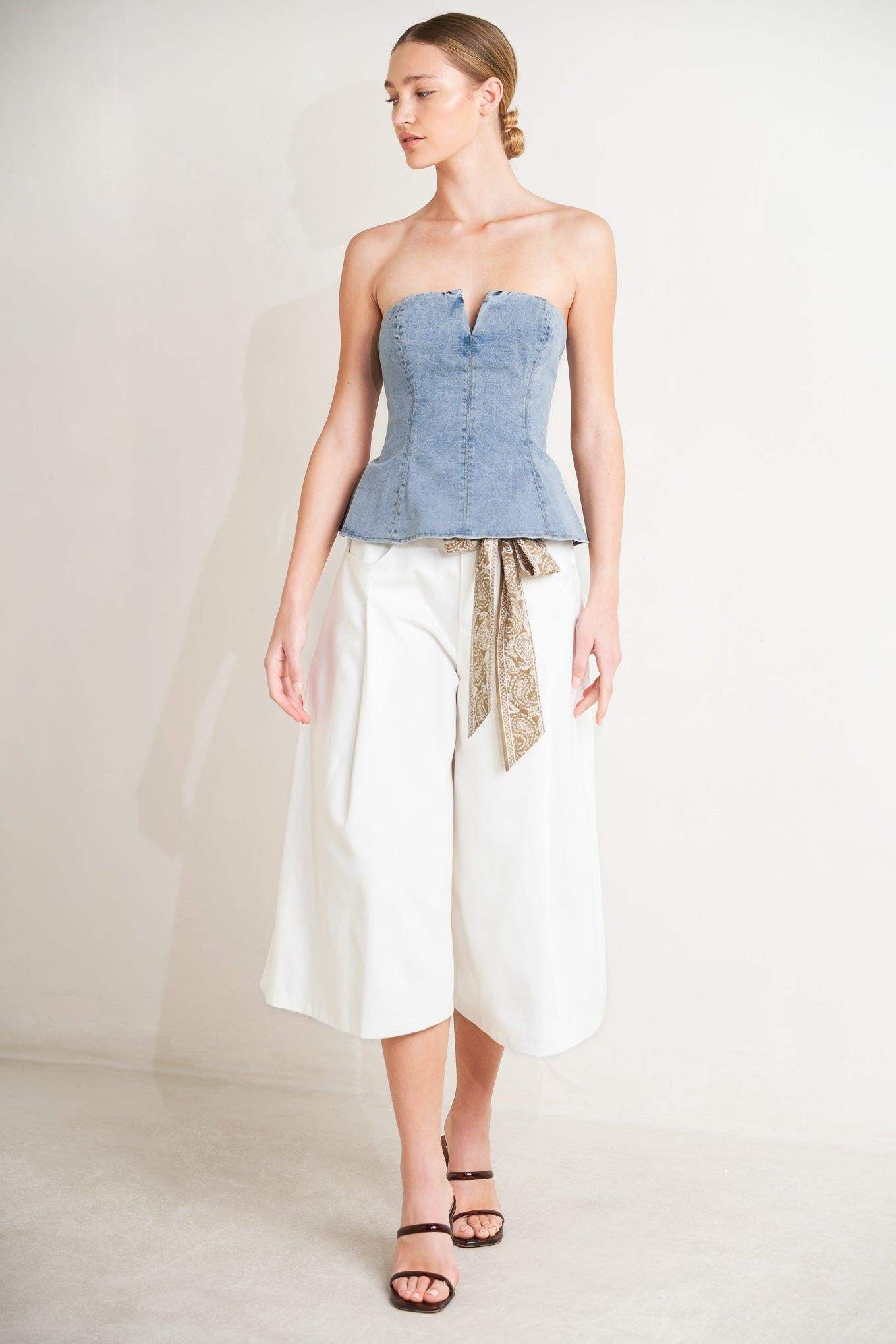 MARBELLA MOMENT WOVEN CULOTTE PANTS - Flying Tomato - Flyclothing LLC