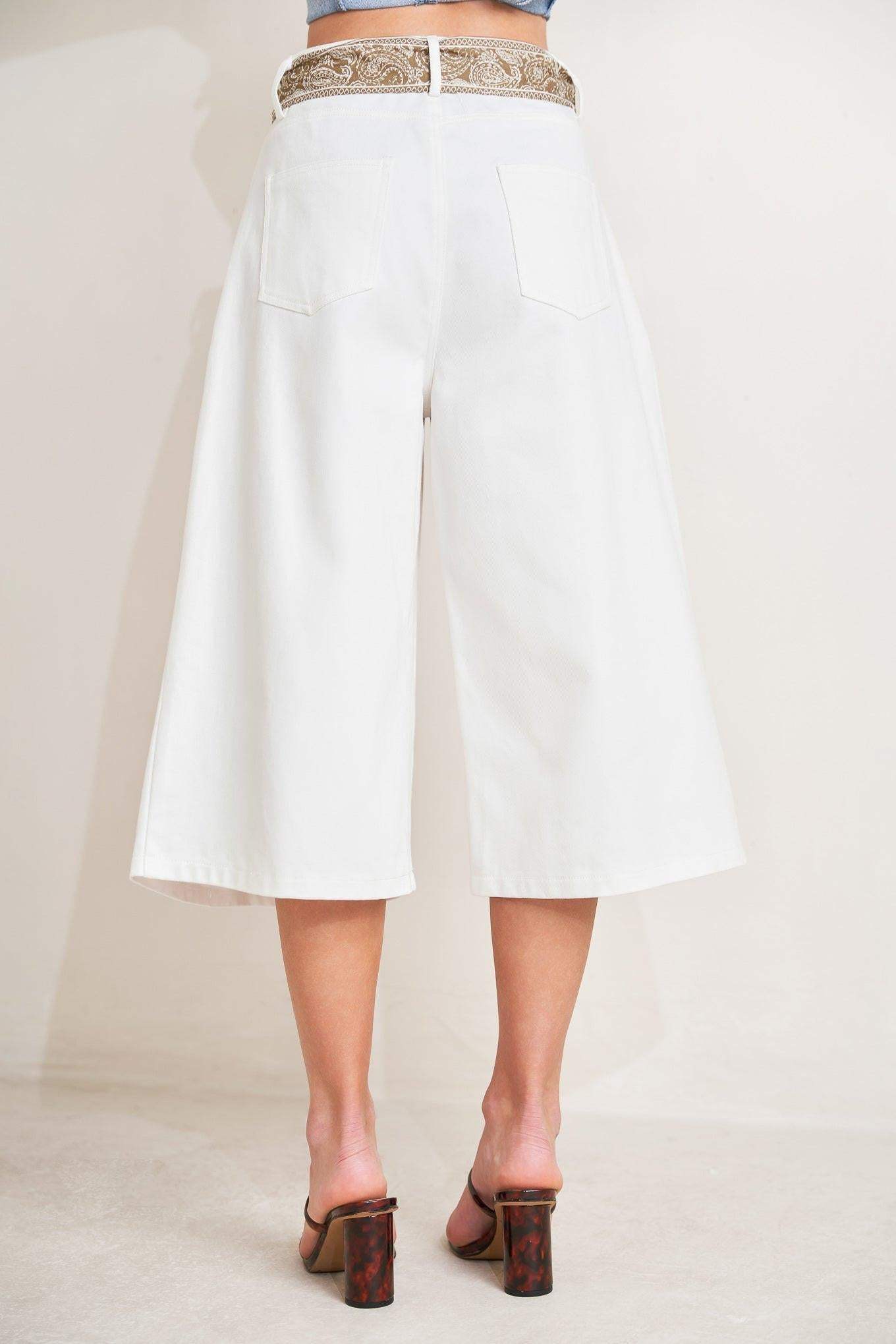 MARBELLA MOMENT WOVEN CULOTTE PANTS - Flying Tomato - Flyclothing LLC