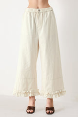 SUNDAY SOFT FLOW WOVEN CULOTTE PANTS - Flying Tomato - Flyclothing LLC